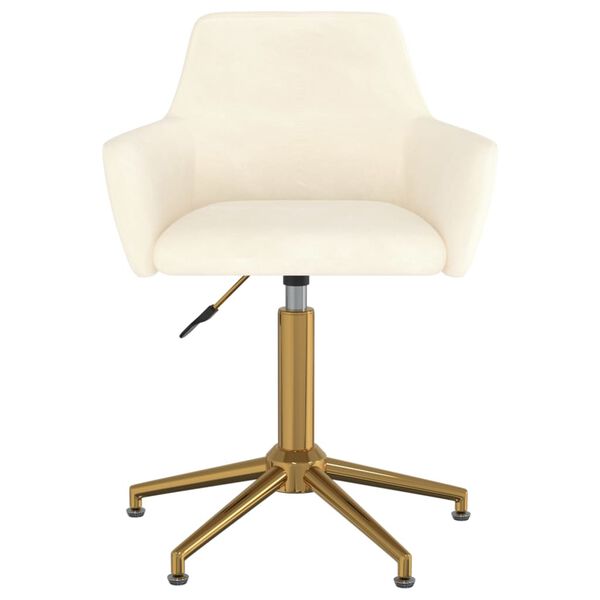 vidaXL Chaise pivotante de salle &agrave; manger Cr&egrave;me Velours