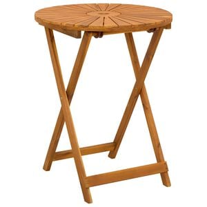 vidaXL Table de jardin pliante Naturel &Oslash;60 x 75 cm