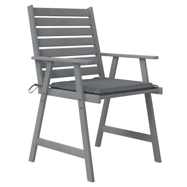 vidaXL Chaises &agrave; manger d'ext&eacute;rieur et coussins lot de 4 Acacia massif