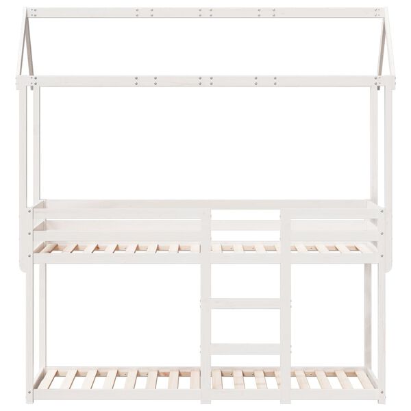 vidaXL Lit superpos&eacute; sans matelas blanc 90x190 cm bois de pin massif