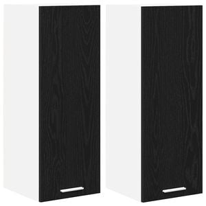 vidaXL Armoire suspendue 2 pc Ch&ecirc;ne noir et Blanc Bois d'ing&eacute;nierie