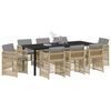 vidaXL Ensemble de salle &agrave; manger pour jardin 9 pcs Beige
