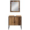 vidaXL Ensemble de mobilier de salle de bain avec porte 4 pcs Marron