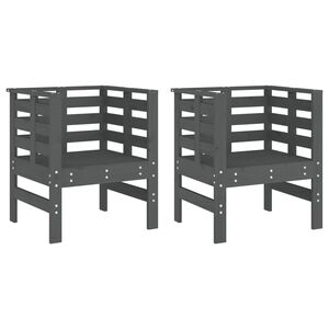 vidaXL Chaises de jardin lot de 2 gris 61,5x53x71cm bois de pin massif