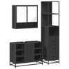 vidaXL Ensemble de meubles salle de bain 3 pcs noir bois d'ing&eacute;nierie