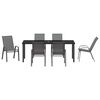 vidaXL Ensemble de salle &agrave; manger pour jardin 7 pcs Gris et Noir