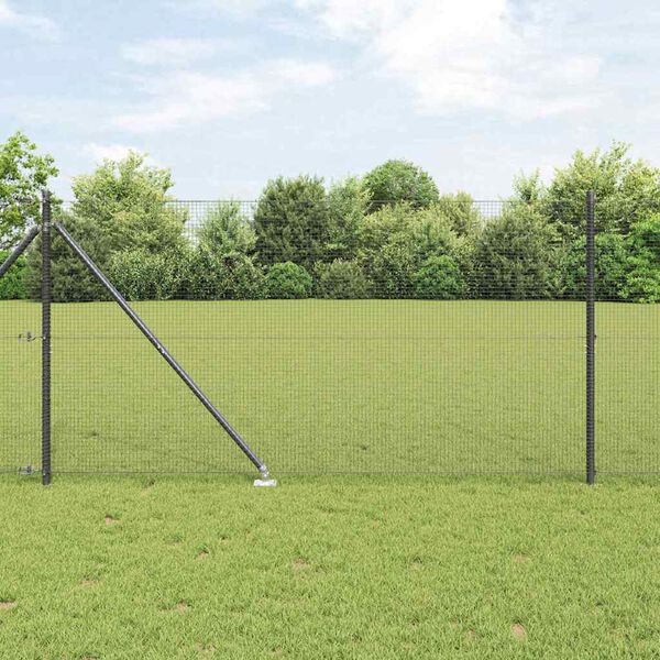vidaXL Poteau de cl&ocirc;ture. Gris 25 x 1,4 m (maillage de 16 x 16 mm)