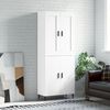 vidaXL Buffet haut Blanc 69,5x34x180 cm Bois d'ing&eacute;nierie