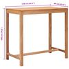 vidaXL Table de bar de jardin 110x60x105 cm bois de teck solide