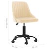 vidaXL Chaises pivotantes &agrave; manger lot de 6 cr&egrave;me velours