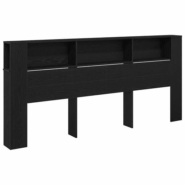 vidaXL Cabinet de T&ecirc;te de Lit Ch&ecirc;ne noir 220 x 18,5 x 102,5 cm