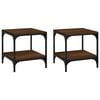 vidaXL Tables d'appoint 2 pcs Ch&ecirc;ne marron 40x40x40 cm Bois ing&eacute;nierie