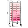 vidaXL Chariot de rangement mobile à 10 tiroirs Ombre Rose Plastique