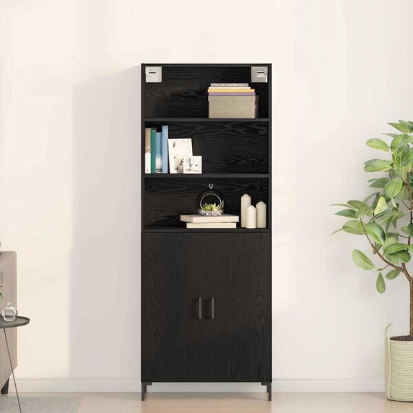 vidaXL Haut Armoire Chêne noir 69,5 x 34 x 180 cm Bois d'ingénierie