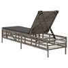 vidaXL Chaise longue avec coussin gris r&eacute;sine tress&eacute;e