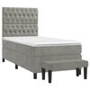 vidaXL Sommier &agrave; lattes de lit et matelas Gris clair 100x200cm Velours