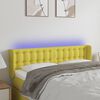 vidaXL T&ecirc;te de lit &agrave; LED Vert 147x16x78/88 cm Tissu