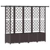 vidaXL Lit &Eacute;lev&eacute; avec Treillis et Toit Marron 202 x 40 x 138 cm PP