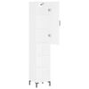 vidaXL Buffet haut Blanc 34,5x34x180 cm Bois d'ing&eacute;nierie