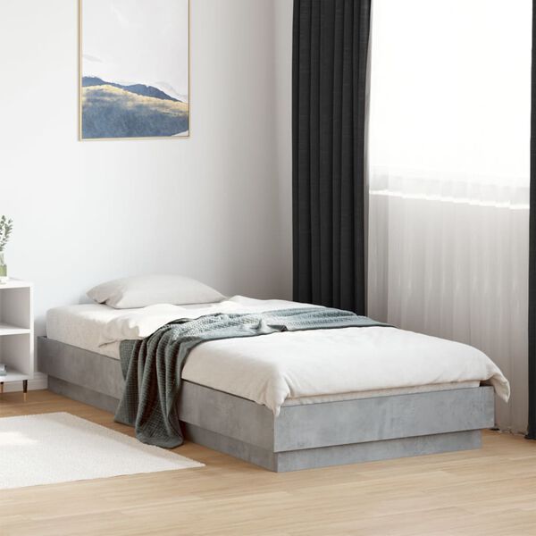 vidaXL Cadre de lit sans matelas gris béton 100x200 cm