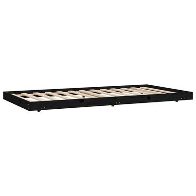 vidaXL Cadre de lit sans matelas noir 100x200 cm bois massif de pin