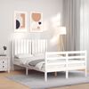 vidaXL Cadre de lit sans matelas blanc bois massif