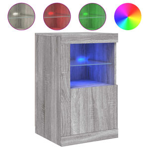 vidaXL Armoire lat&eacute;rale et lumi&egrave;res LED sonoma gris bois d'ing&eacute;nierie
