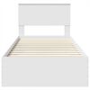 vidaXL Cadre de lit Blanc et Argent 75 x 190 cm Bois d'ing&eacute;nierie