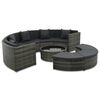 vidaXL Salon de jardin 7 pcs avec coussins R&eacute;sine tress&eacute;e Gris