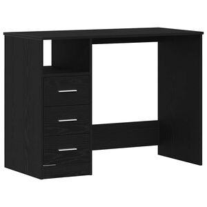 vidaXL Bureau avec tiroirs en ch&ecirc;ne noir 102 x 50 x 76 cm bois d'ing&eacute;nierie