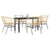 vidaXL Ensemble &agrave; manger jardin 5pcs marron poly rotin verre