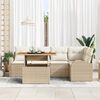 vidaXL Ensemble de canap&eacute; de jardin 6 pcs Beige Poly rotin