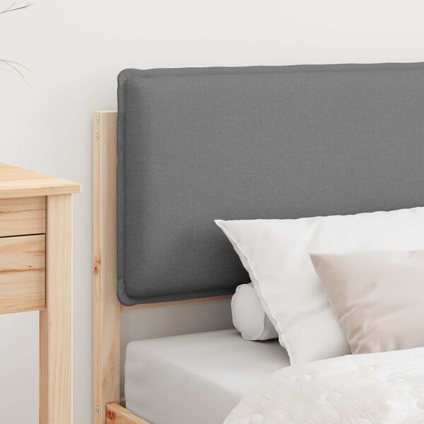vidaXL Cadre de lit avec t&ecirc;te de lit rembourr&eacute;e Gris clair 90 x 200 cm