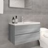 vidaXL Meuble lavabo avec bassin int&eacute;gr&eacute; Sonoma gris Bois d'ing&eacute;nierie