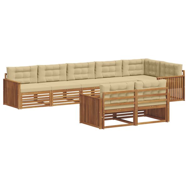 vidaXL Ensemble de canap&eacute;s d'ext&eacute;rieur 8 pcs Naturel et Beige