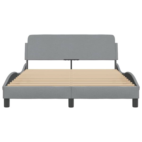 vidaXL Cadre de lit Dover gris clair 120x200 cm tissu