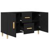 vidaXL Buffet ch&ecirc;ne noir 100x36x60 cm bois d'ing&eacute;nierie