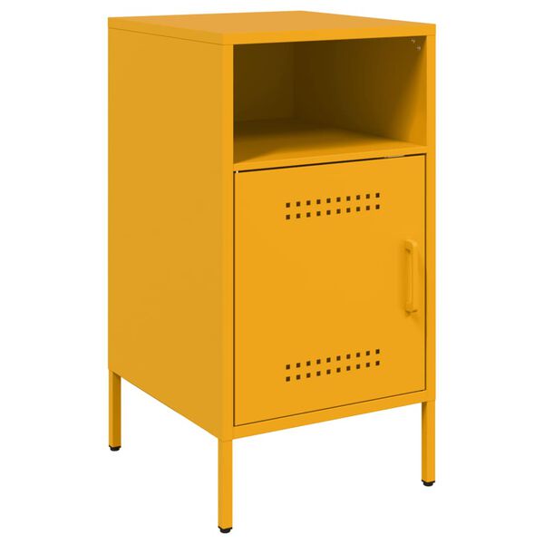 vidaXL Table de chevet jaune moutarde 36x39x68 cm acier