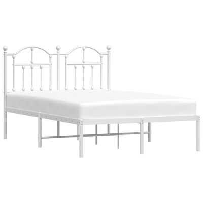 vidaXL Cadre de lit métal sans matelas et tête de lit blanc 120x190 cm