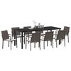 vidaXL Ensemble de salle &agrave; manger pour jardin 9 pcs Marron et Noir