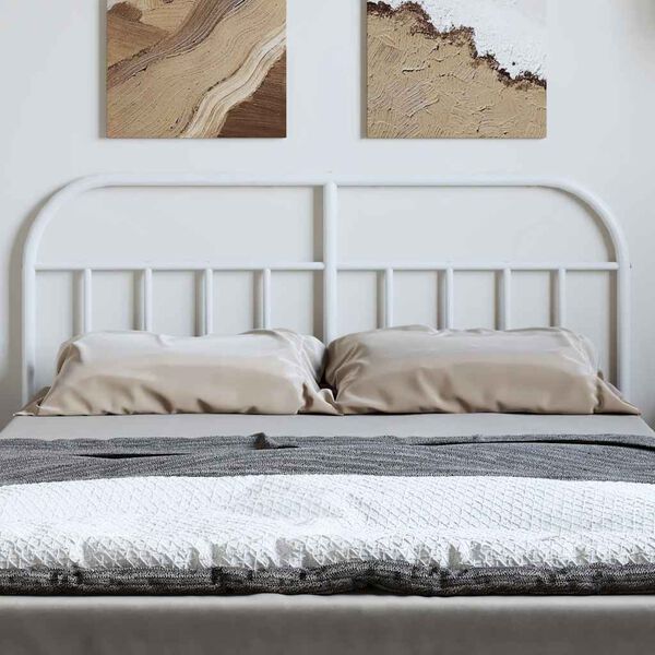 vidaXL T&ecirc;te de lit de remplacement m&eacute;tal blanc 135 cm