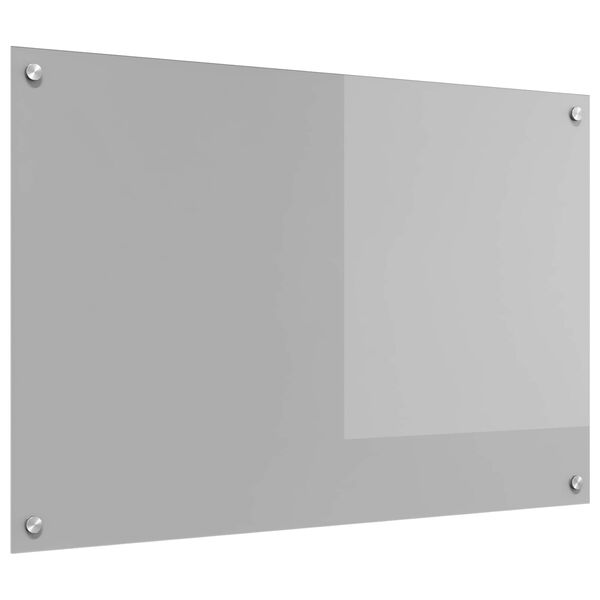 vidaXL Cr&eacute;dence de cuisine Gris clair 90 x 60 cm verre tremp&eacute;