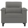 vidaXL Fauteuil gris fonc&eacute; 60 cm tissu microfibre