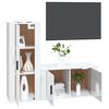 vidaXL Ensemble de meubles TV 2 pcs blanc brillant bois d'ing&eacute;nierie