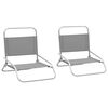 vidaXL Chaises pliantes 2 pi&egrave;ces en tissu gris