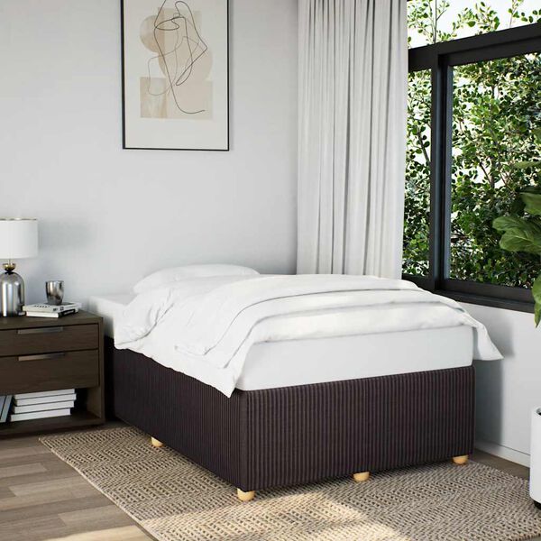 vidaXL Cadre de lit sans matelas marron fonc&eacute; 120x190 cm tissu