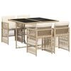 vidaXL Ensemble &agrave; manger de jardin avec coussins 5pcs Beige poly rotin