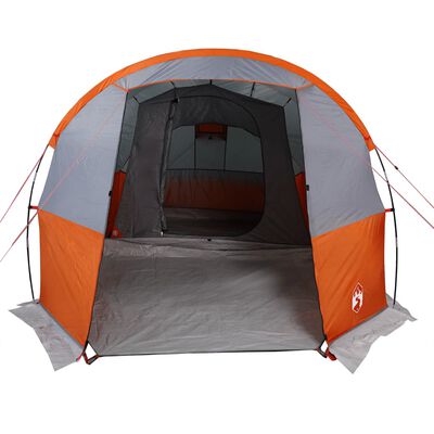 vidaXL Tente de camping tunnel 4 personnes gris et orange imperméable