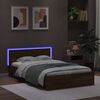 vidaXL Cadre de lit avec t&ecirc;te de lit et LED ch&ecirc;ne marron 120x200 cm