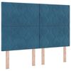 vidaXL Lit &agrave; ressorts avec matelas Bleu fonc&eacute; 160 x 200 cm Velours